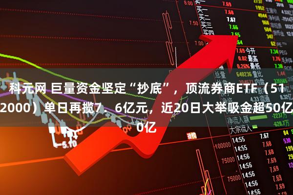 科元网 巨量资金坚定“抄底”，顶流券商ETF（512000）单日再揽7．6亿元，近20日大举吸金超50亿